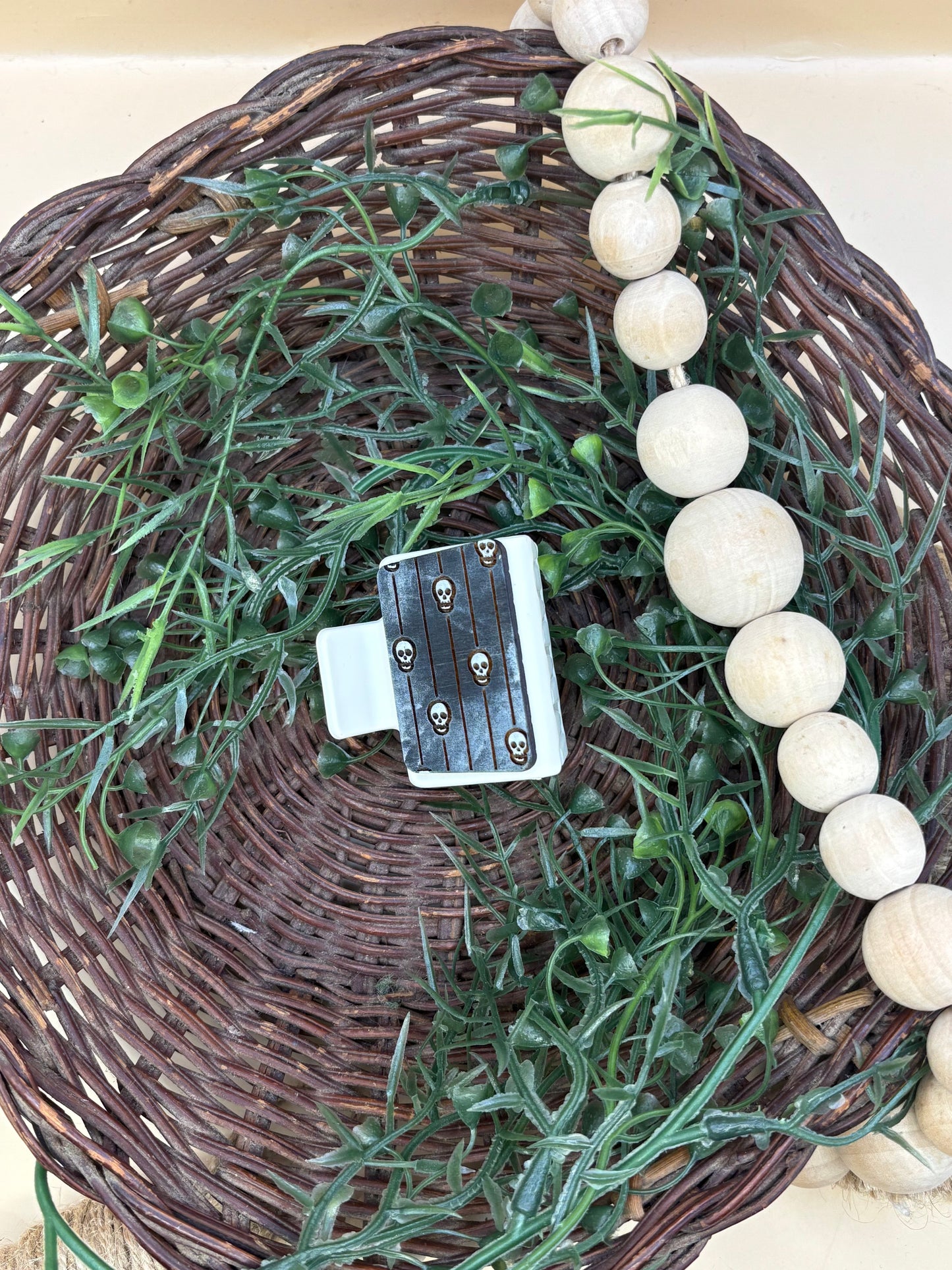 Skulls And Stripes Mini Claw Clip