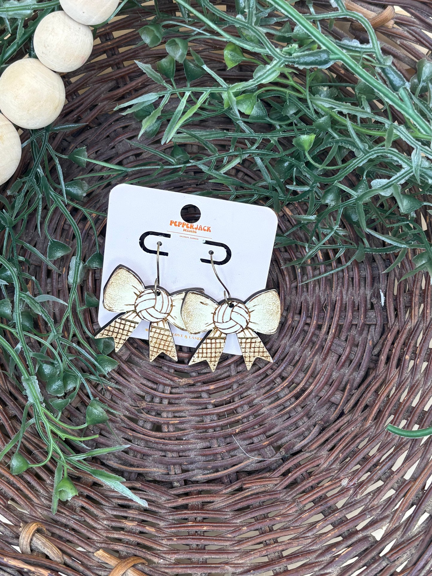 Volleyball Bow Earrings