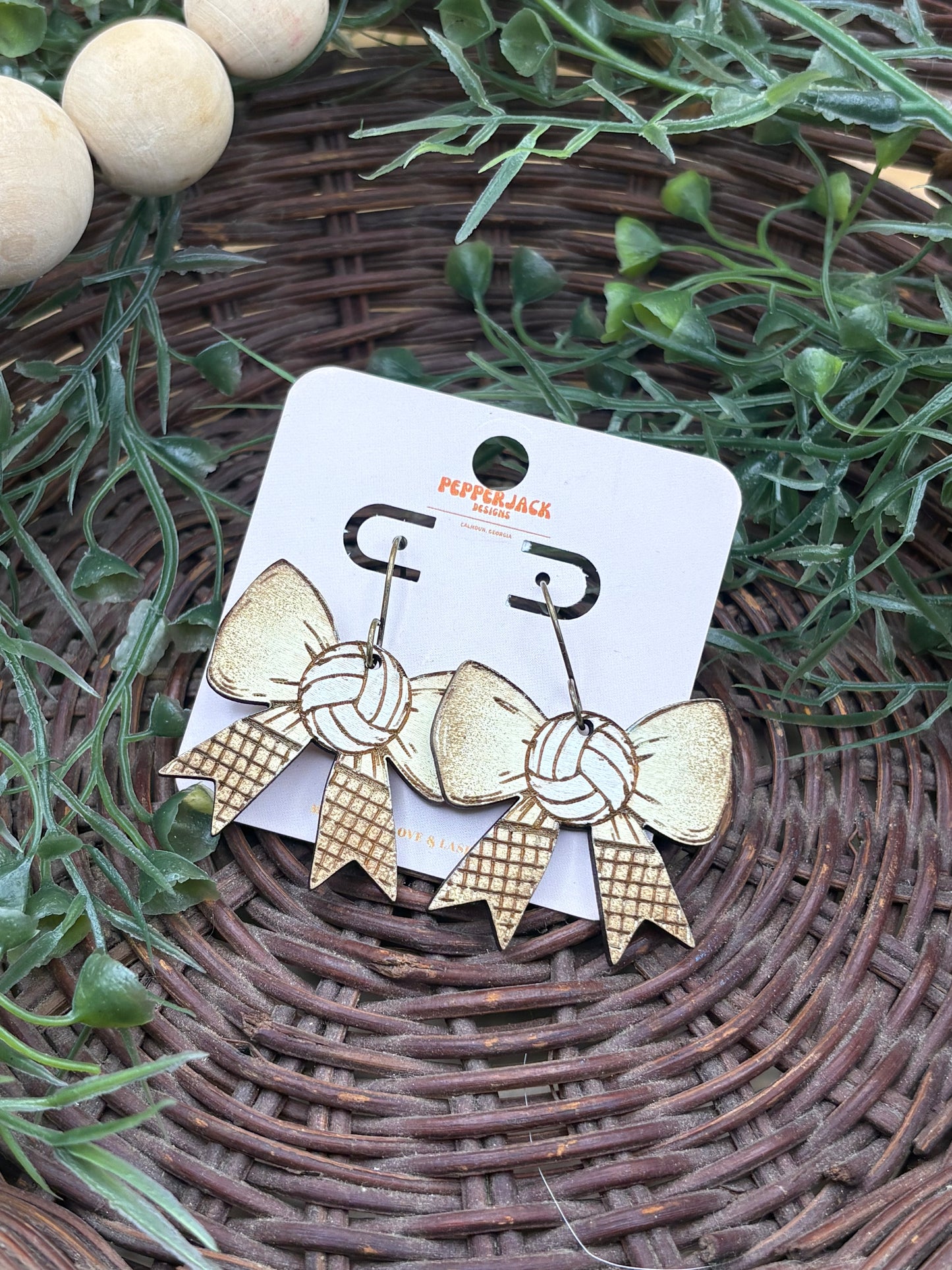Volleyball Bow Earrings