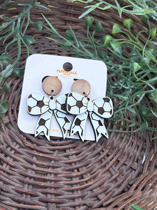 Soccer Bow Earrings