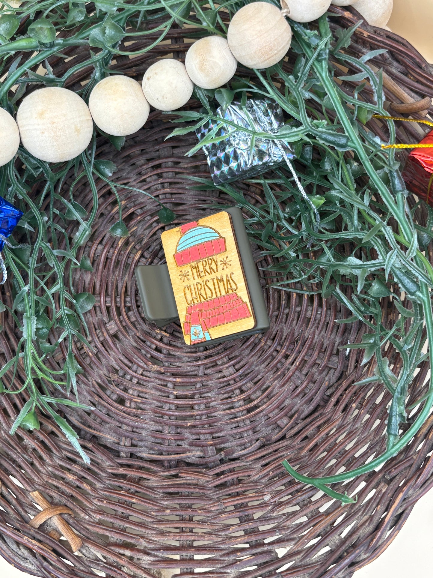 Toboggan & Scarf Merry Christmas Hair/Claw Clip