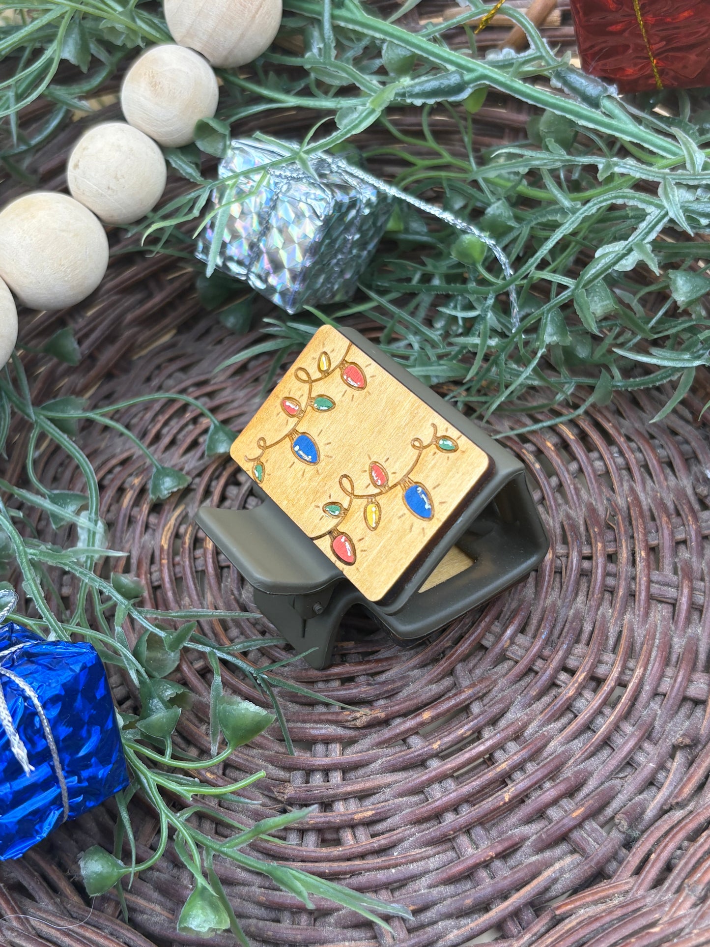 Christmas Lights Hair/Claw Clip