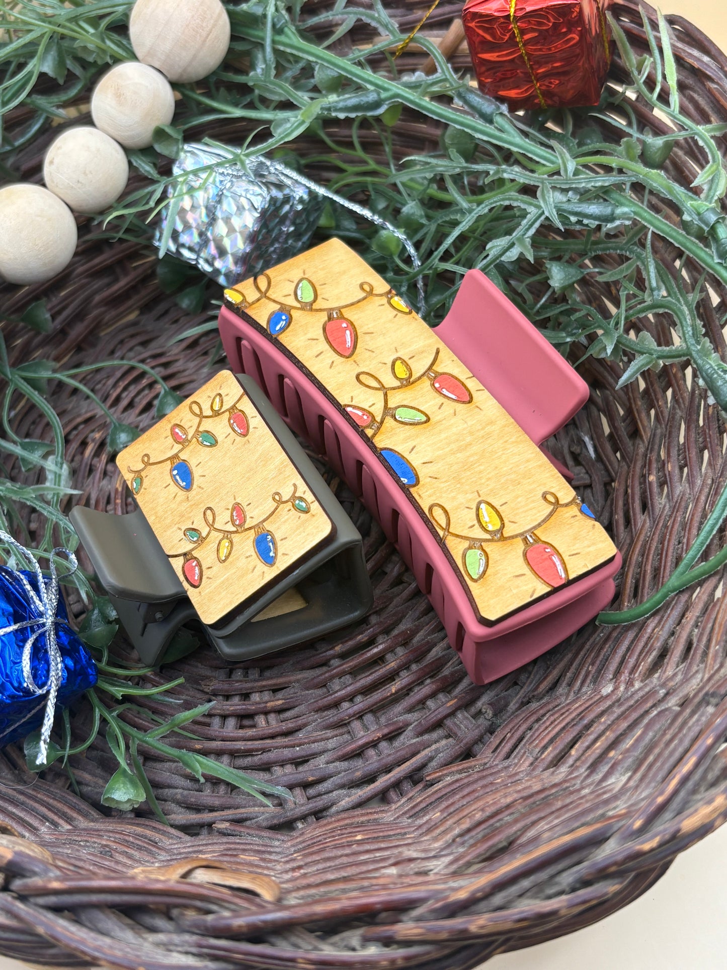 Christmas Lights Hair/Claw Clip