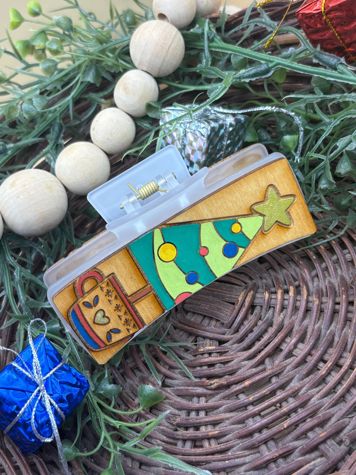 Christmas Tree In A Mug Hair/Claw Clip