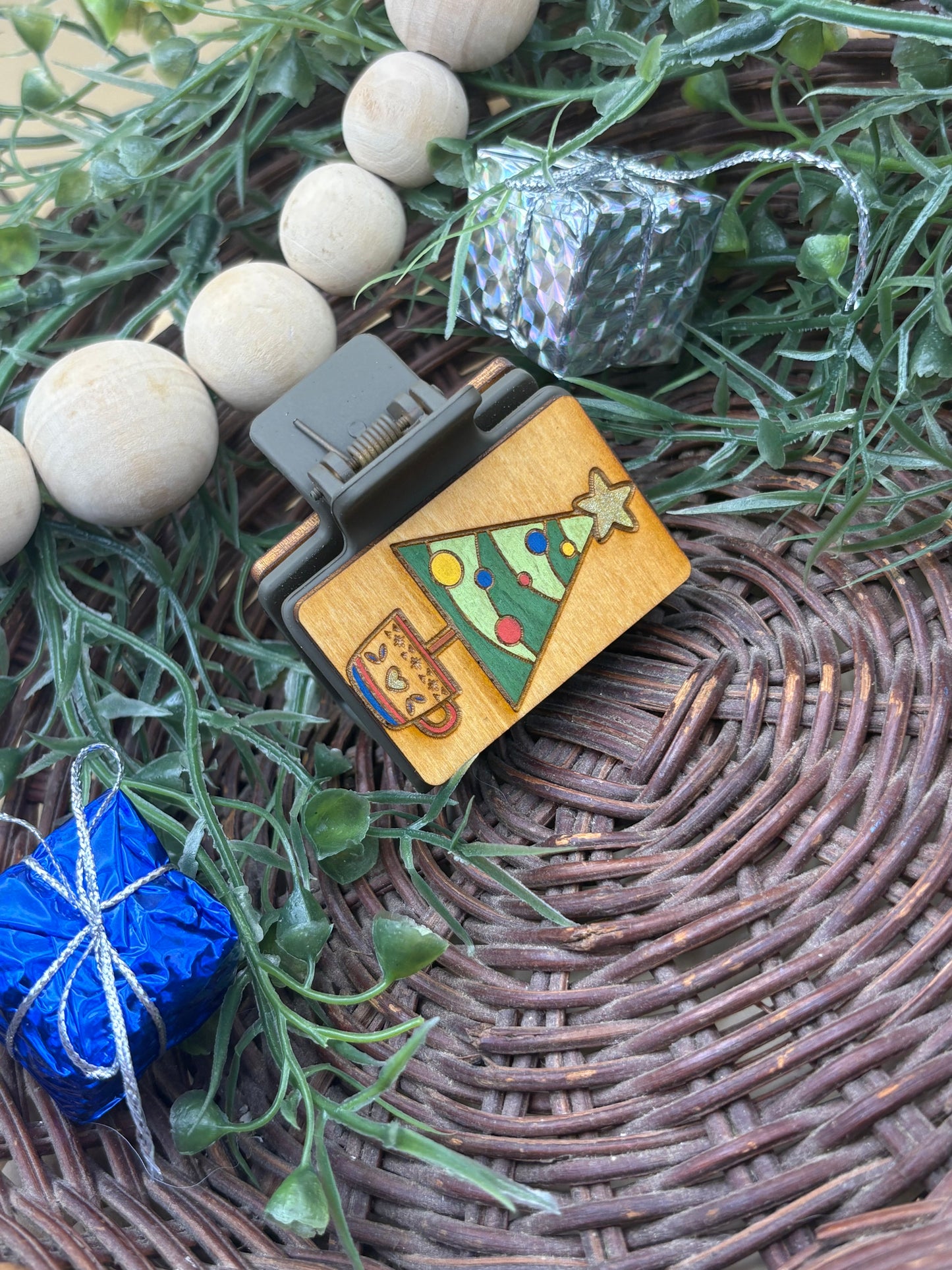 Christmas Tree In A Mug Hair/Claw Clip