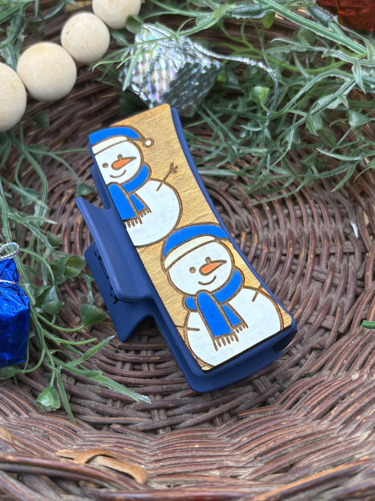 Snowman Hair/Claw Clip