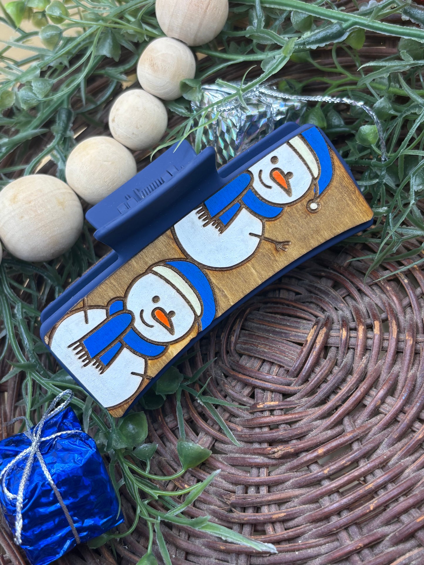 Snowman Hair/Claw Clip