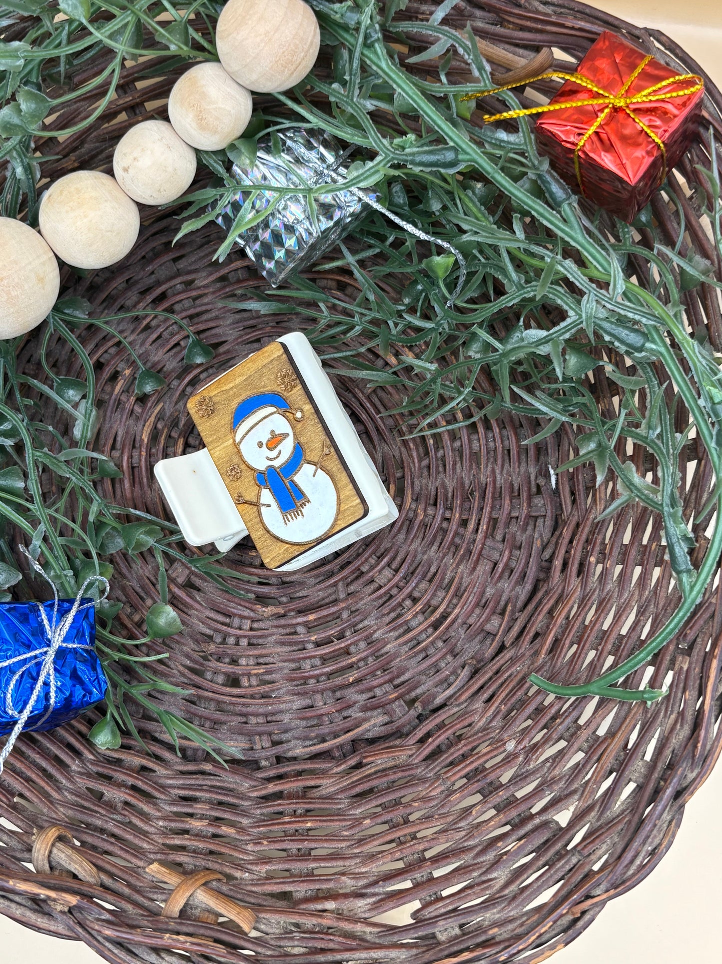 Snowman Hair/Claw Clip