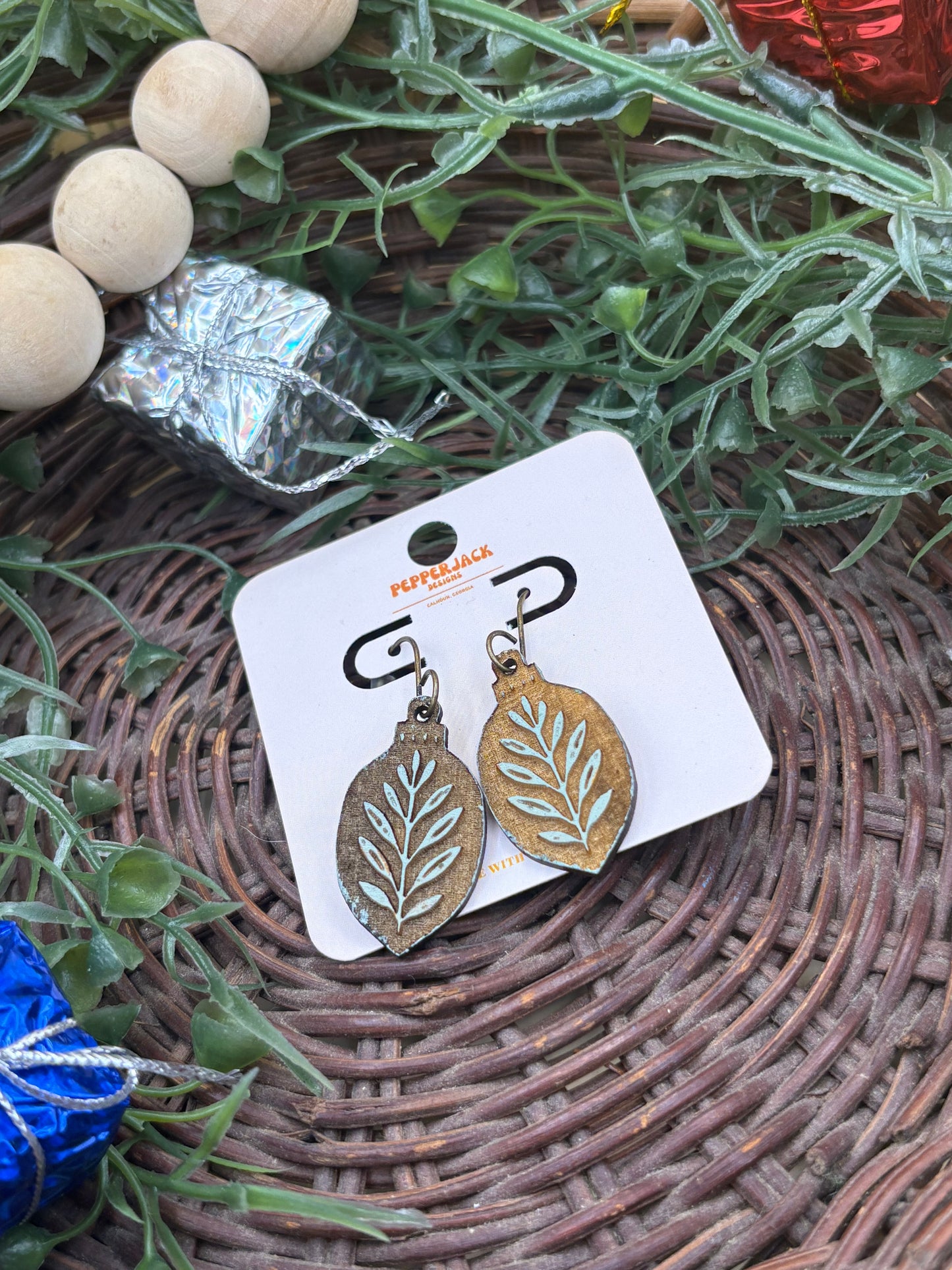 Boho Christmas Ornament Earrings