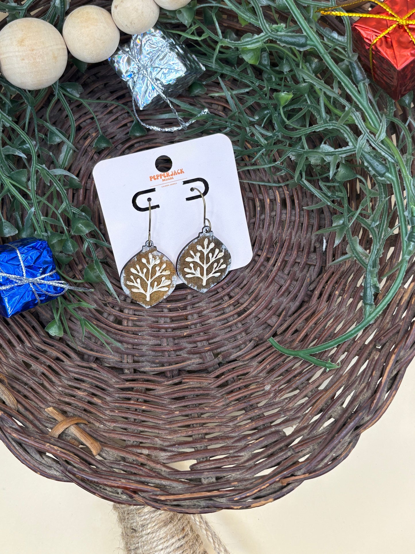 Boho Christmas Ornament Earrings