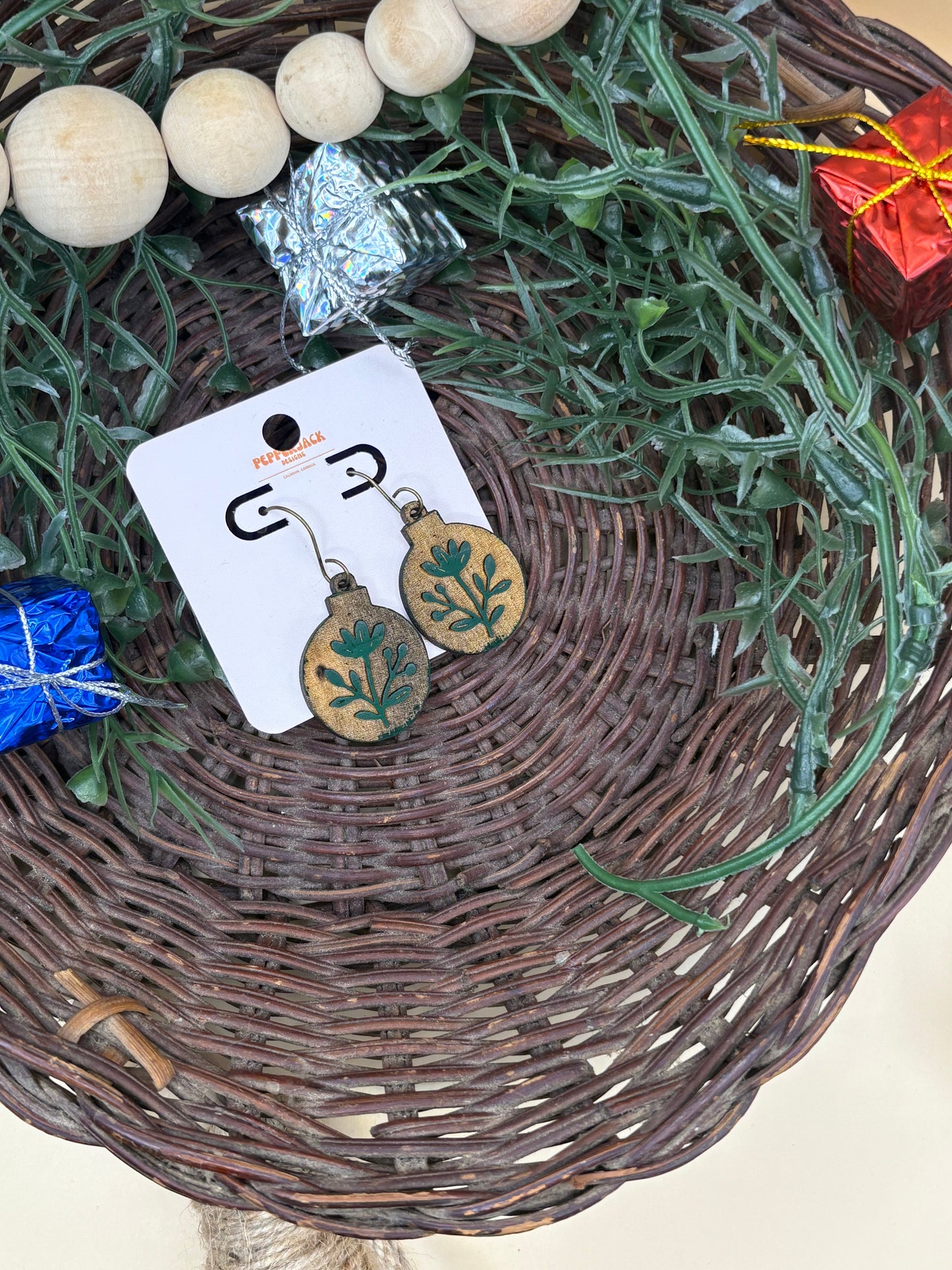 Boho Christmas Ornament Earrings