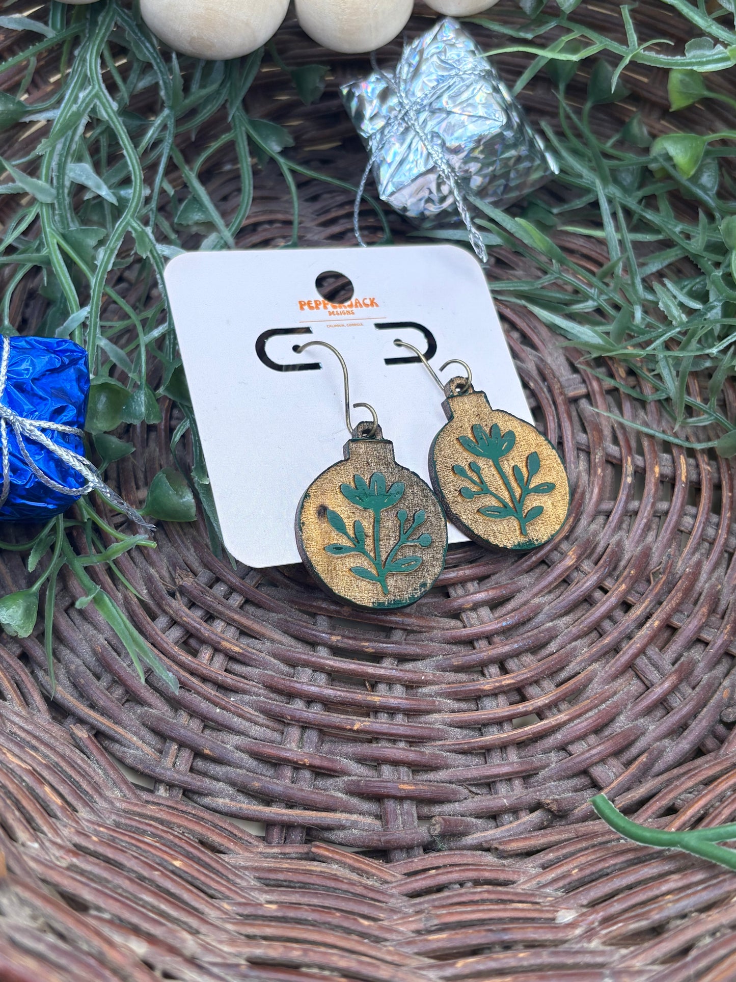 Boho Christmas Ornament Earrings