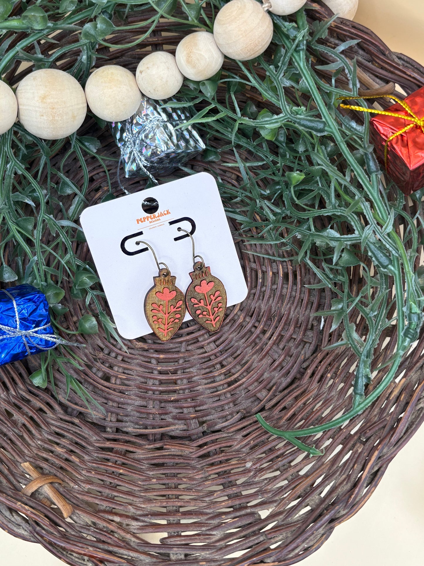 Boho Christmas Ornament Earrings