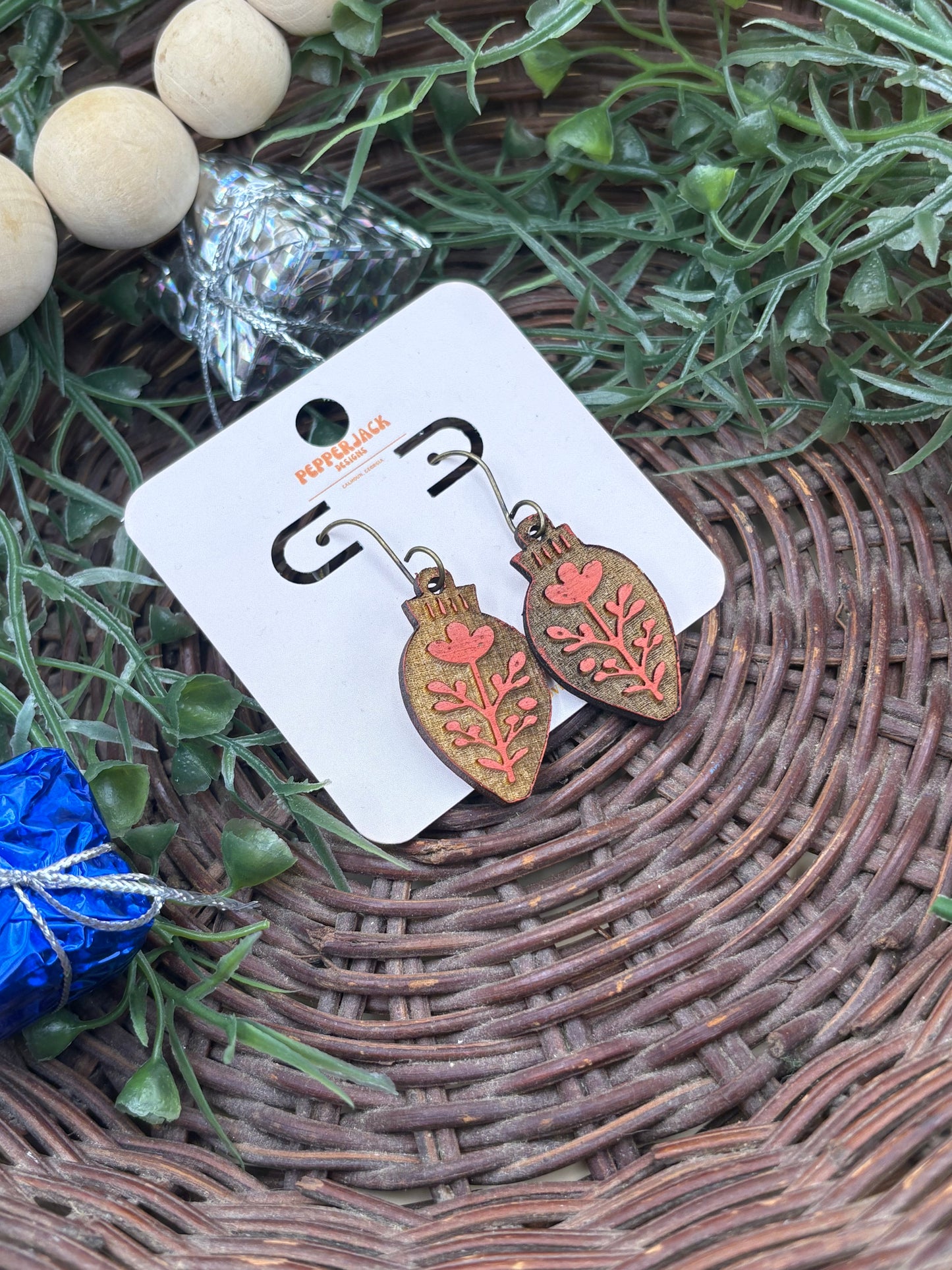 Boho Christmas Ornament Earrings