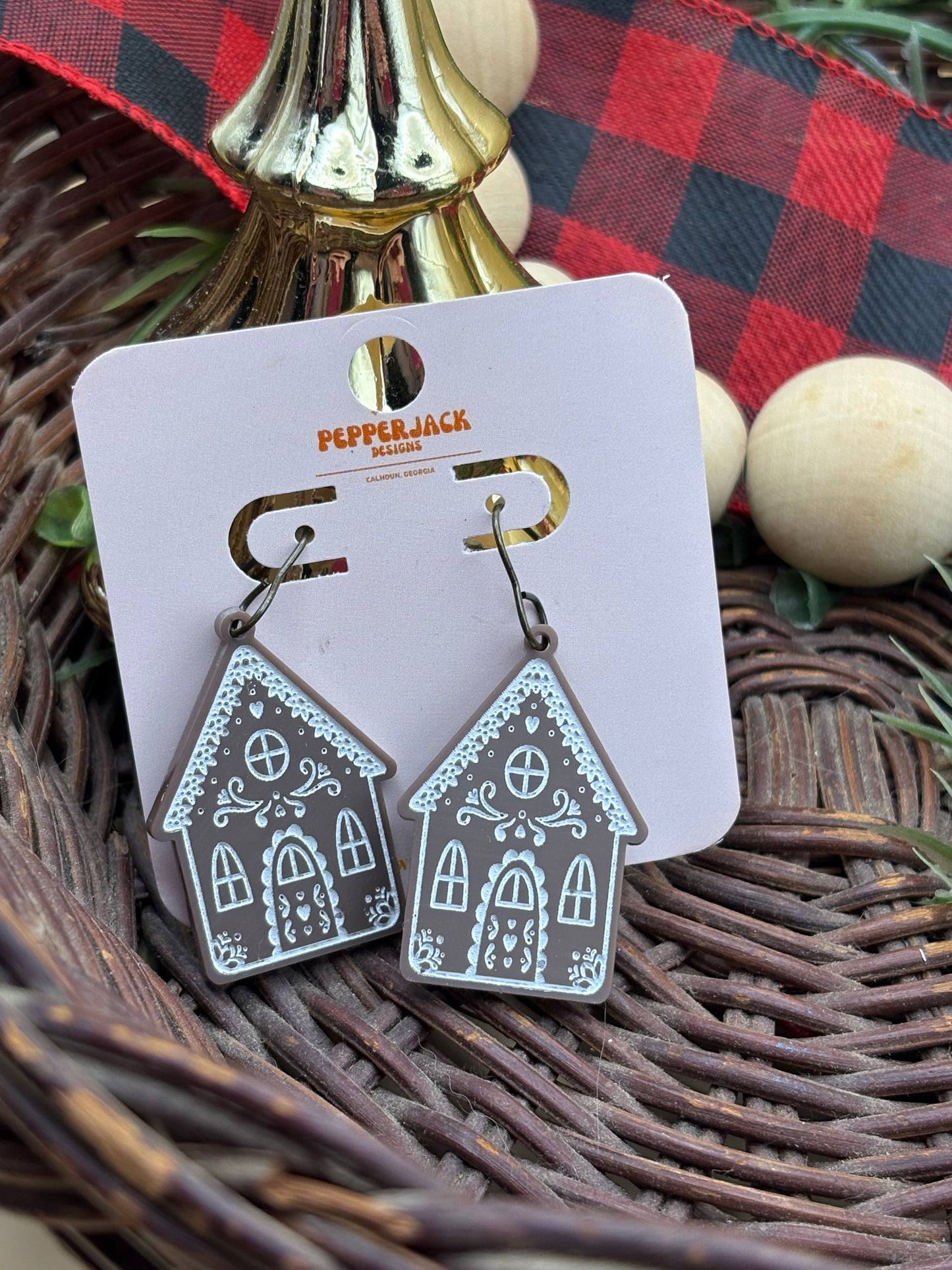 Gingerbread House Earrings