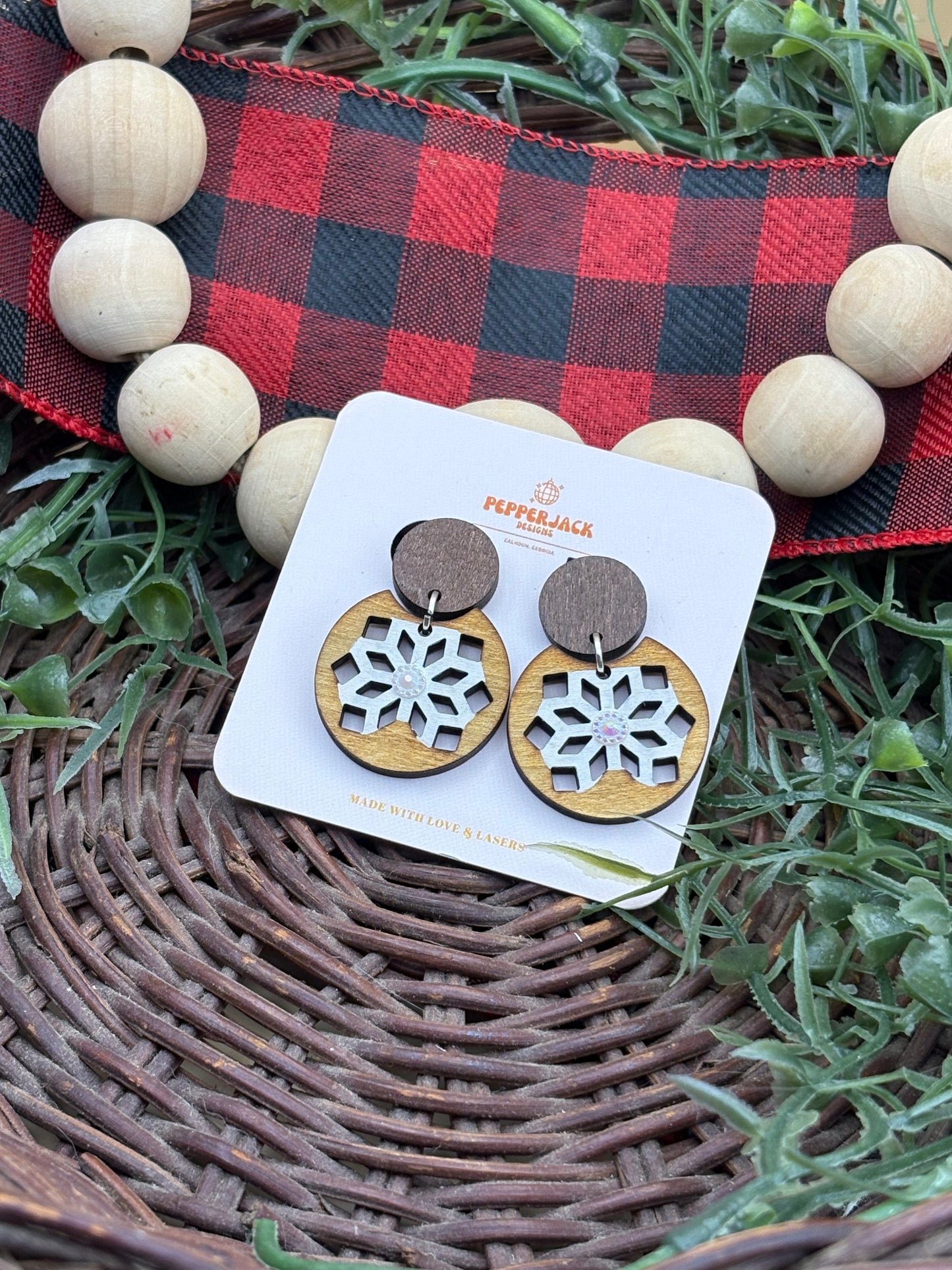 Cutout Snowflake Earrings