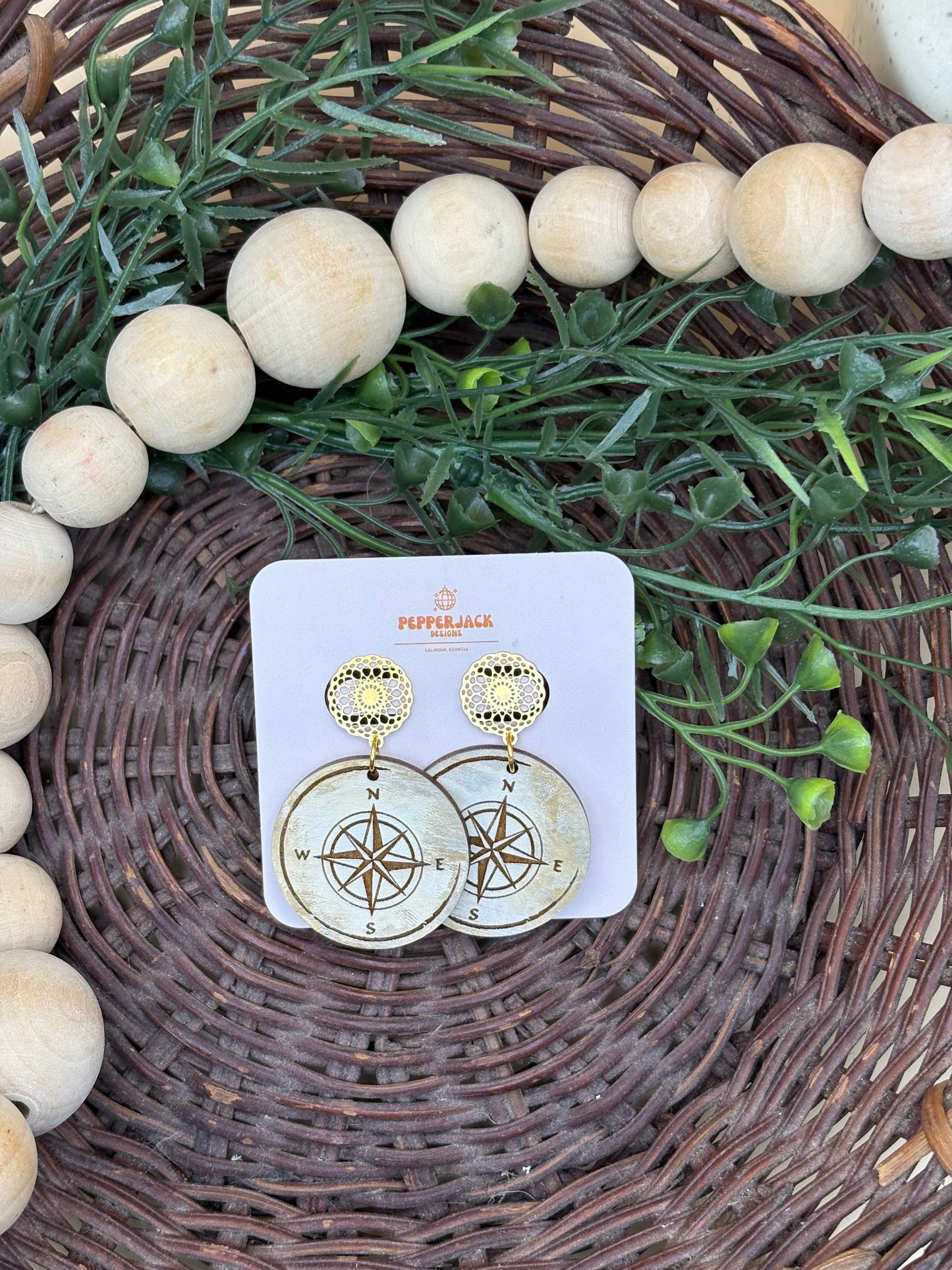Boho Compass Earrings
