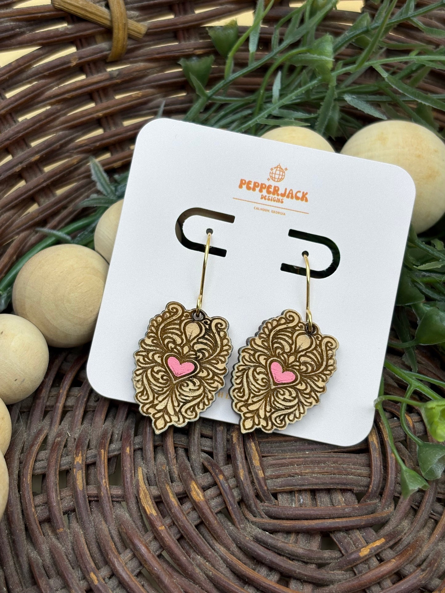 Heart Medallion Earrings