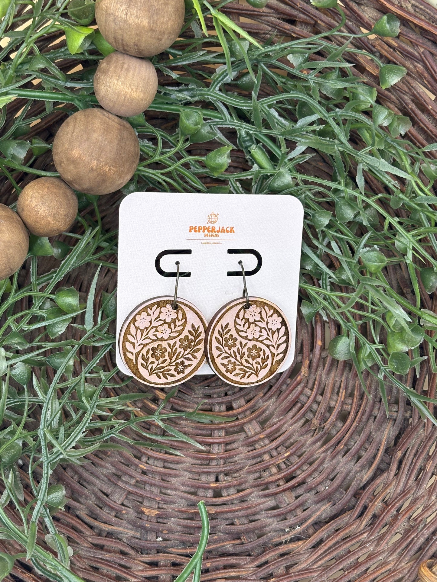 Floral Yin & Yang Earrings