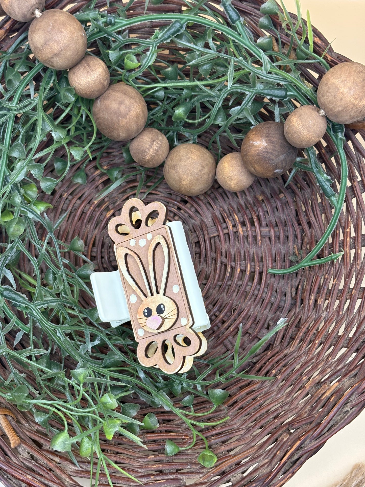 Rustic Bunnies And Carrots Hair/Claw Clip