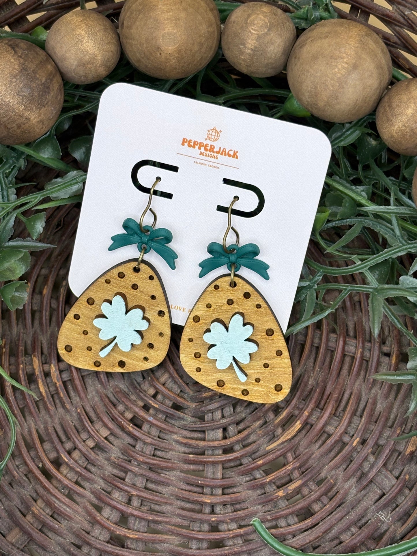 Shamrock and Speckles Earrings