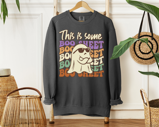 This Is Some Boo Shit Unisex Sweatshirt - Cozy Halloween Apparel, Casual Streetwear, Ghost Lover Gift, Comfy Fall Outfit, Holiday Sweatshirt