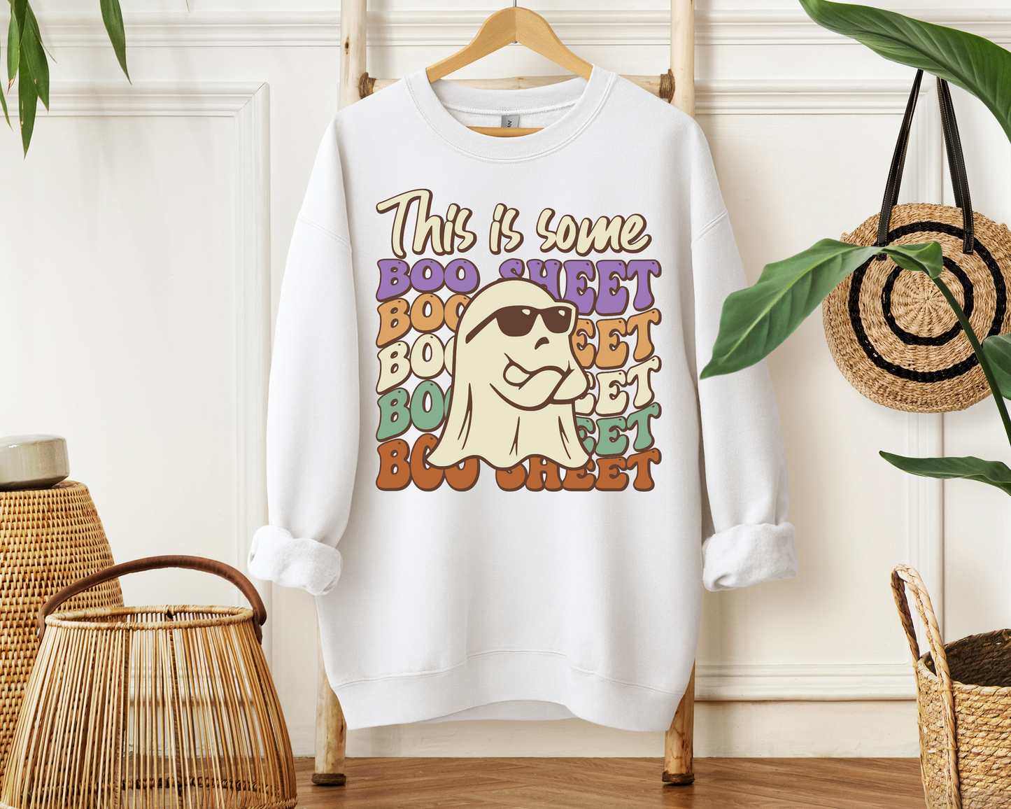 This Is Some Boo Shit Unisex Sweatshirt - Cozy Halloween Apparel, Casual Streetwear, Ghost Lover Gift, Comfy Fall Outfit, Holiday Sweatshirt