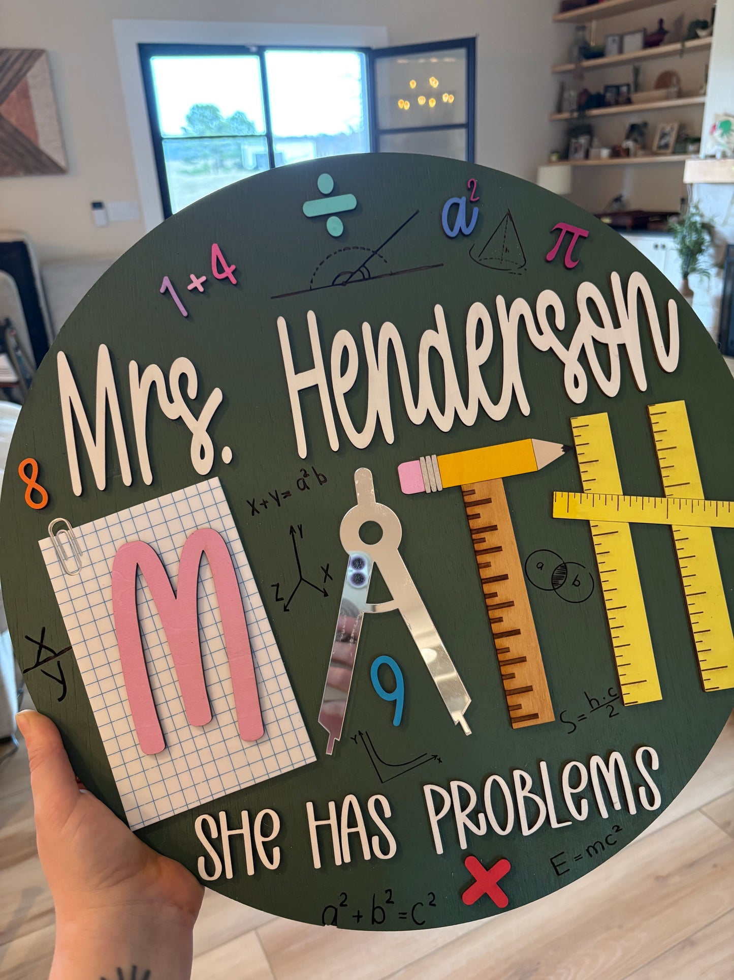 Personalizable Math Teacher Classroom Sign