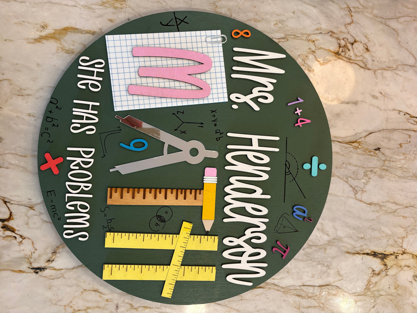 Personalizable Math Teacher Classroom Sign