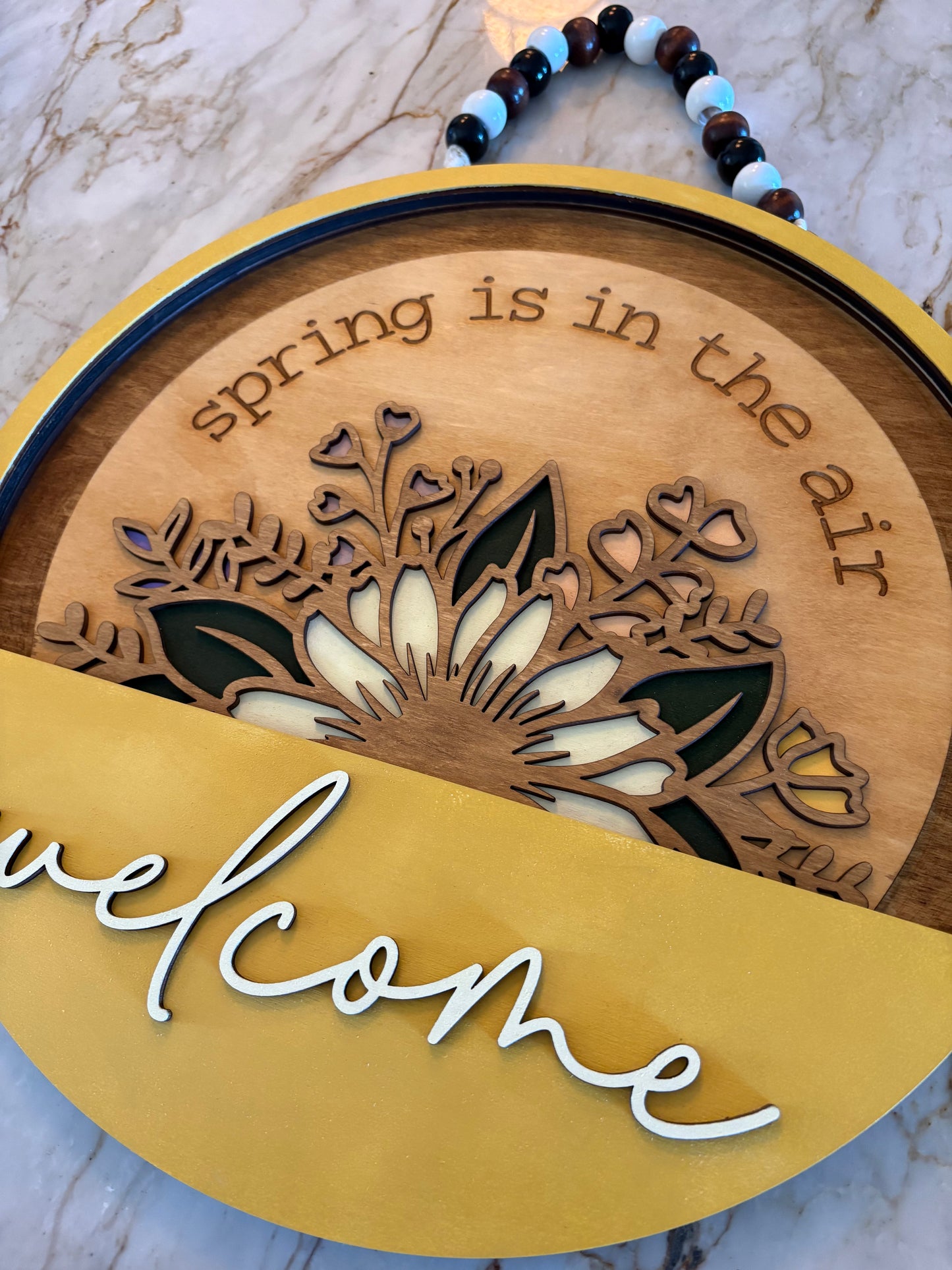 Spring Is In The Air Welcome Door Hanger Sign