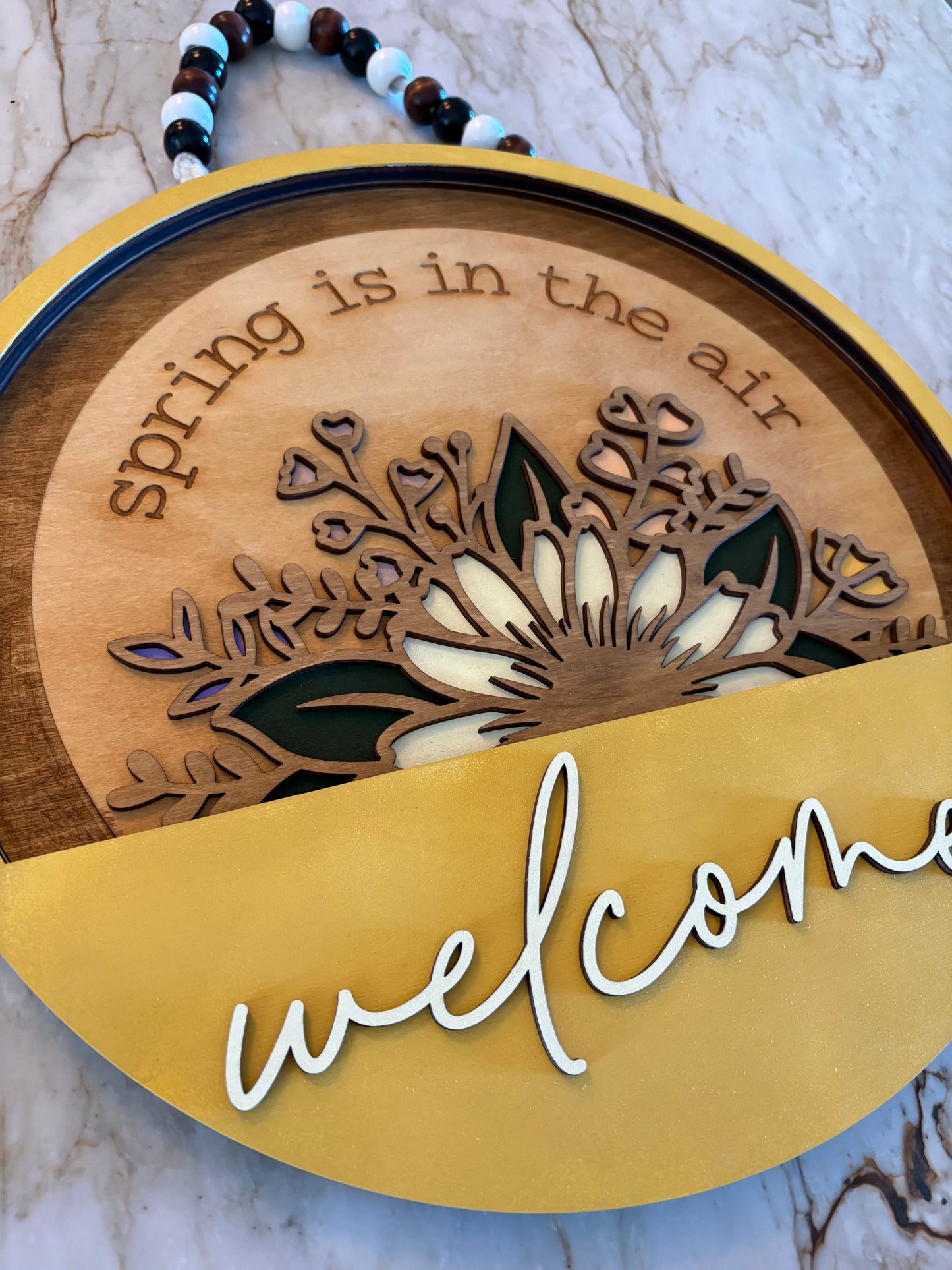 Spring Is In The Air Welcome Door Hanger Sign