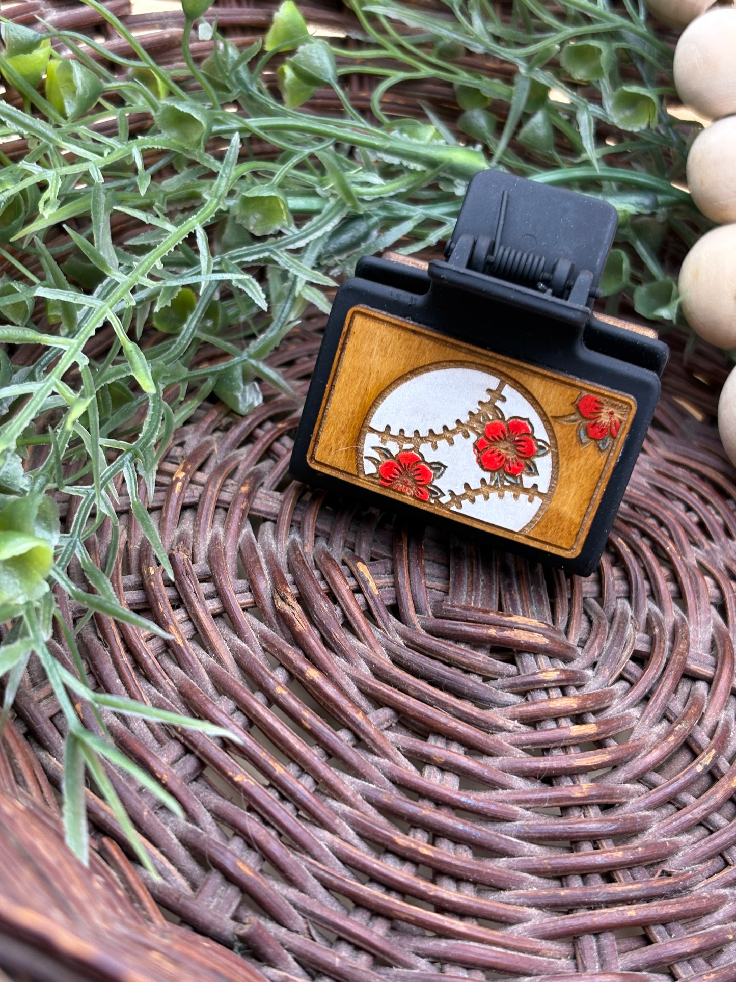 Floral Patterned Baseball Hair/Claw Clips