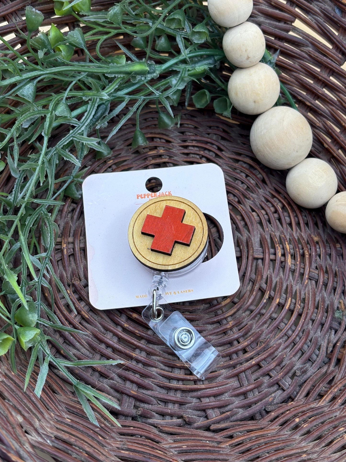 Medical Cross Badge Reel
