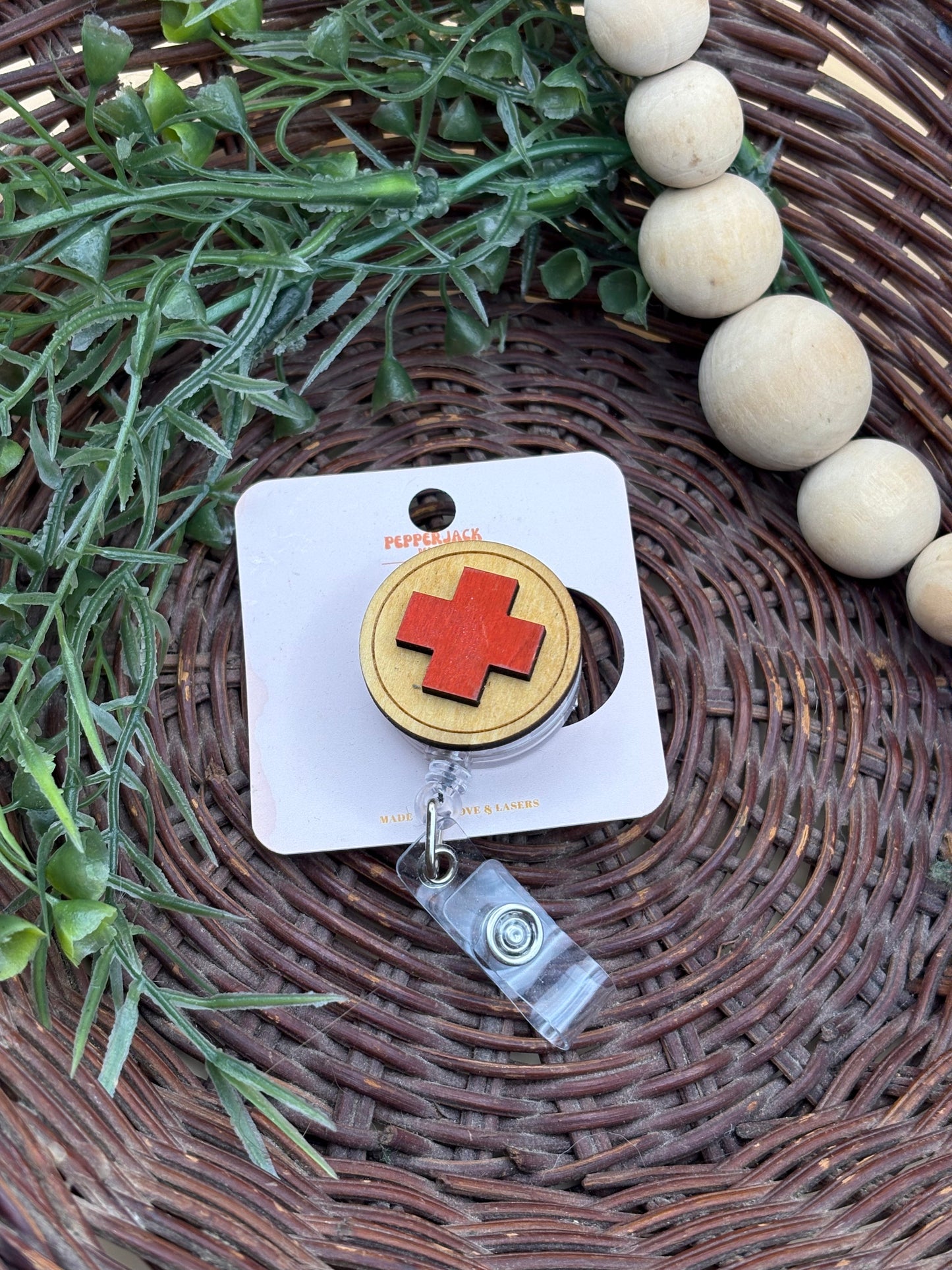 Medical Cross Badge Reel