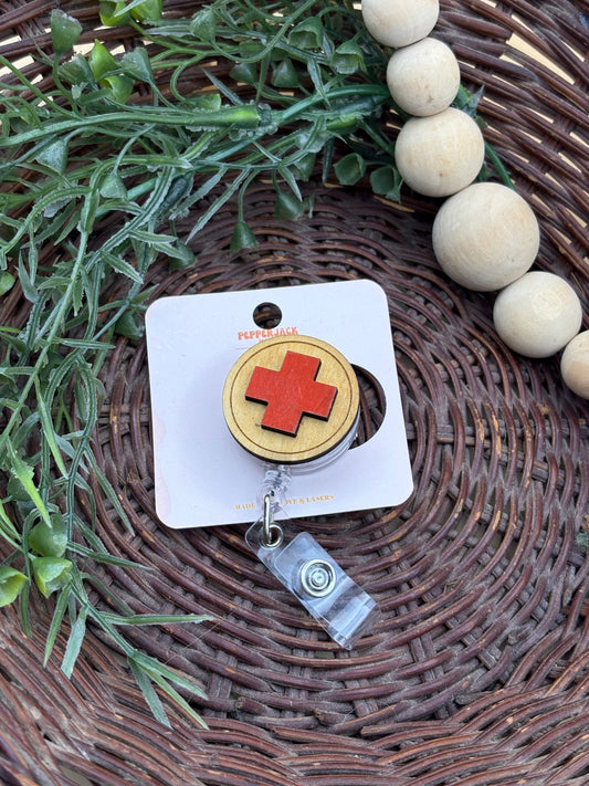 Medical Cross Badge Reel