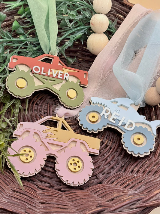 Personalizable Monster Truck Tags