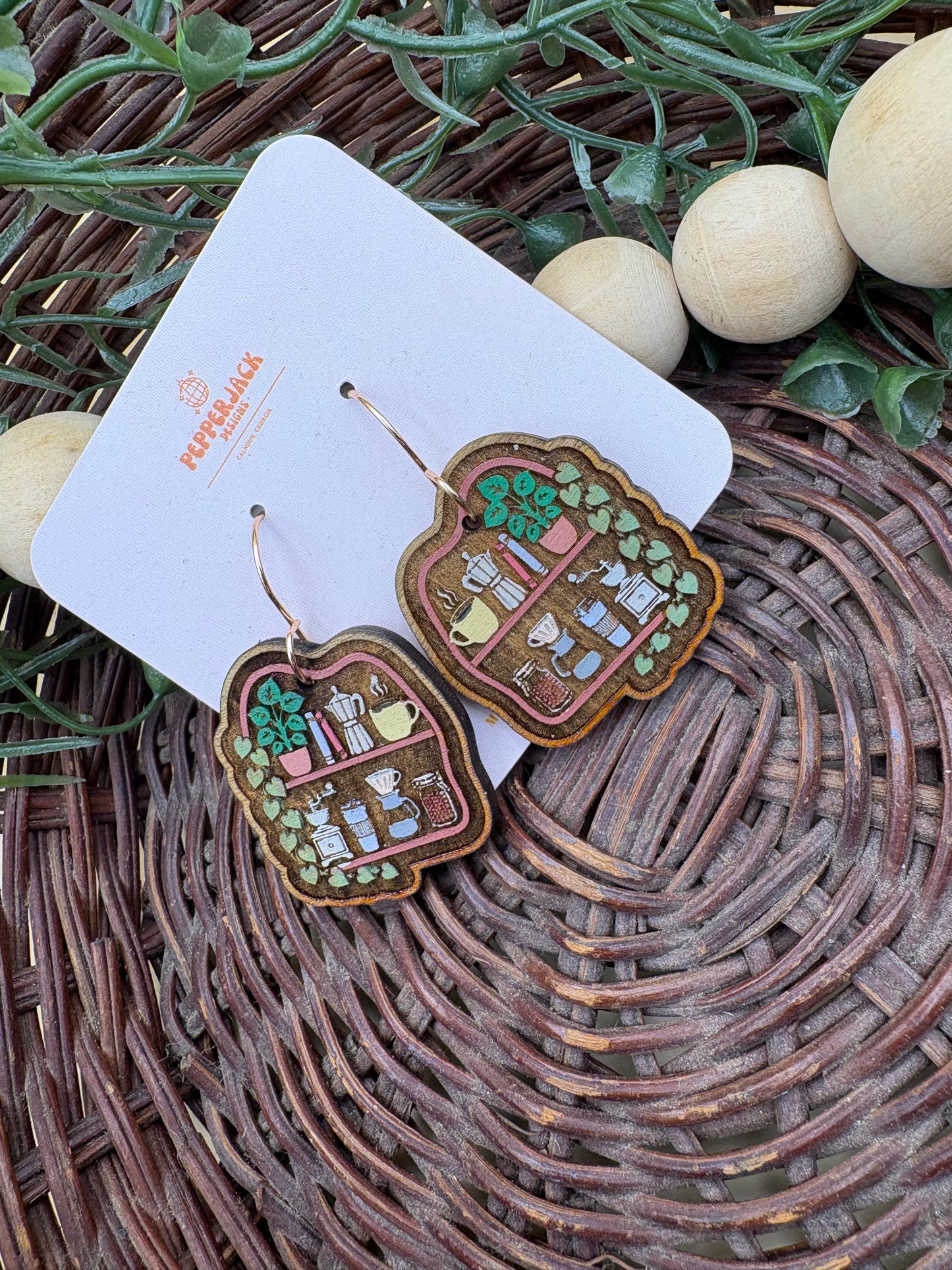 Cozy Bookshelf Earrings