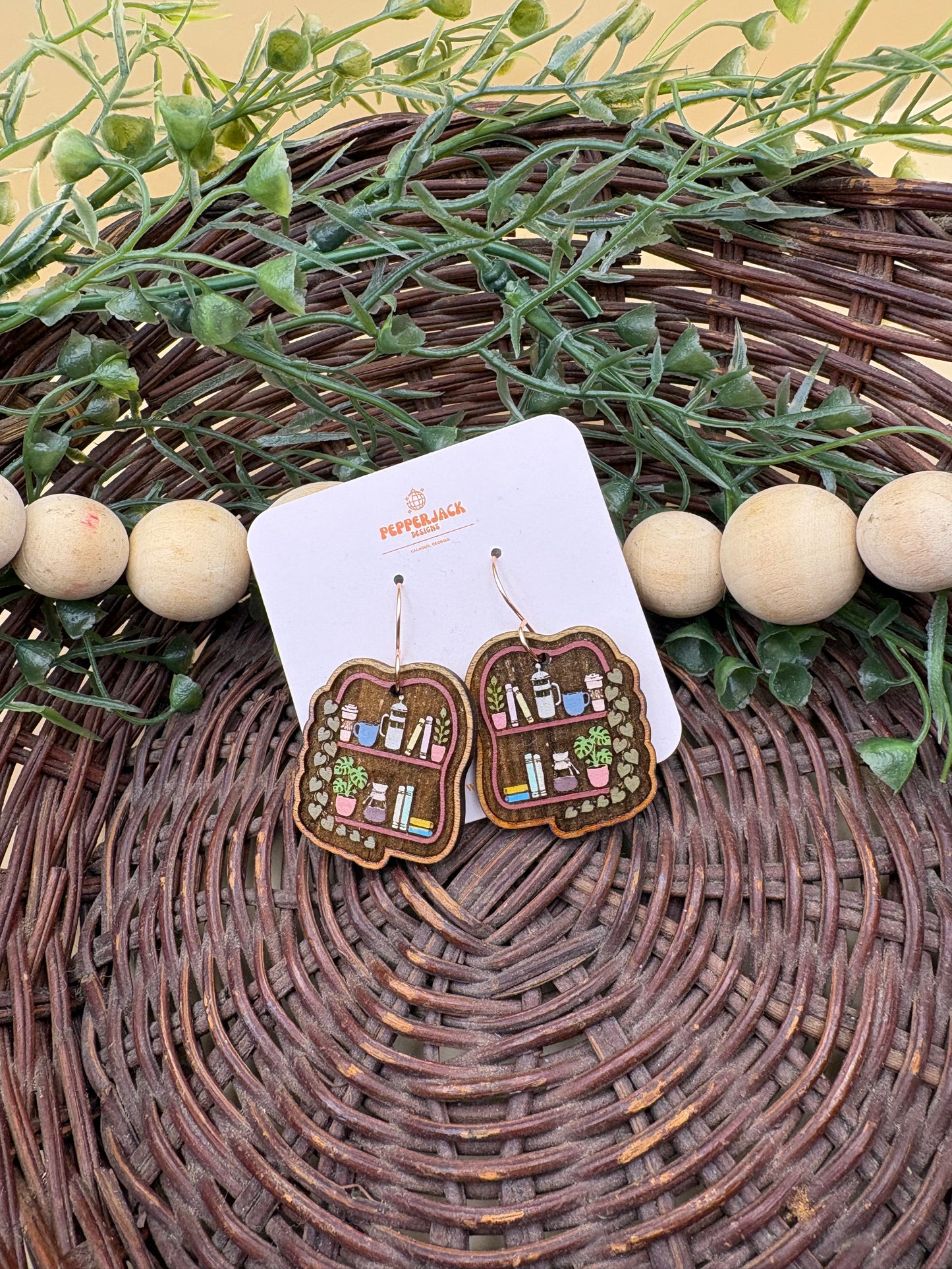 Cozy Bookshelf Earrings