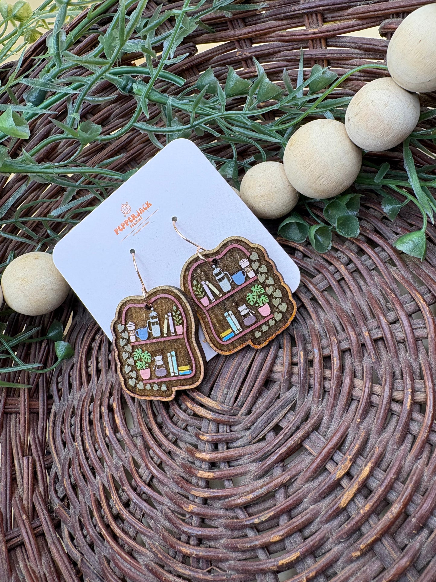 Cozy Bookshelf Earrings
