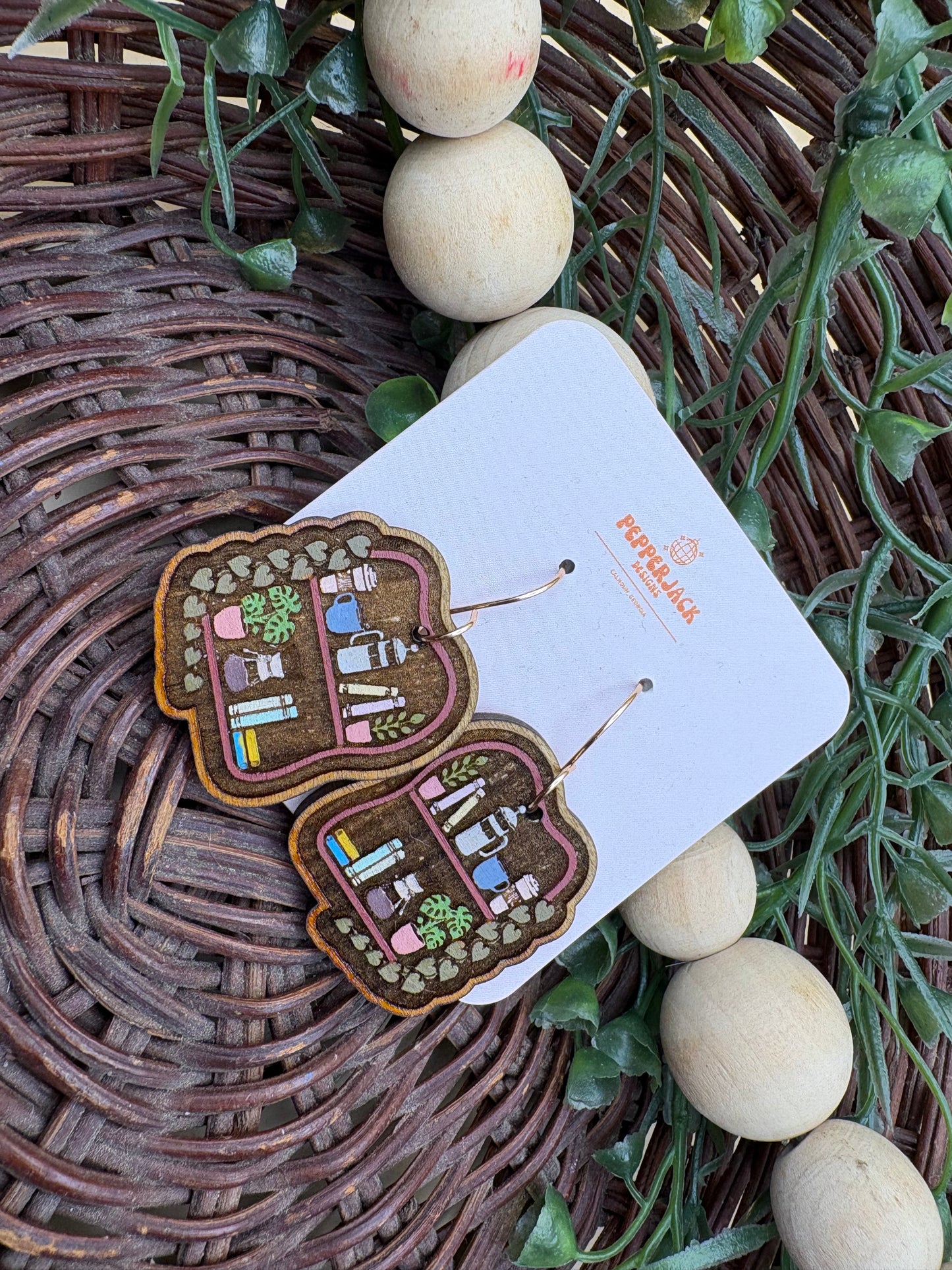 Cozy Bookshelf Earrings