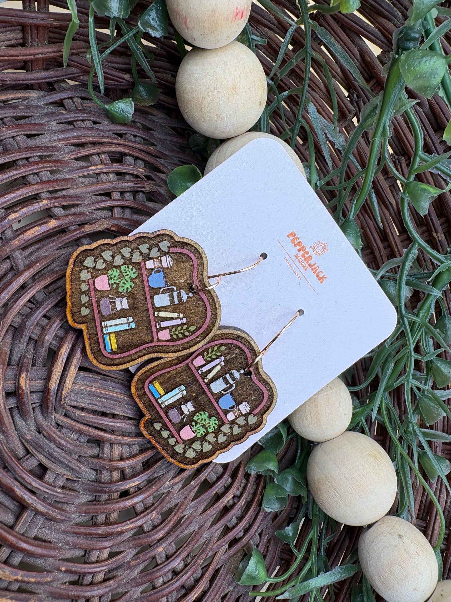 Cozy Bookshelf Earrings