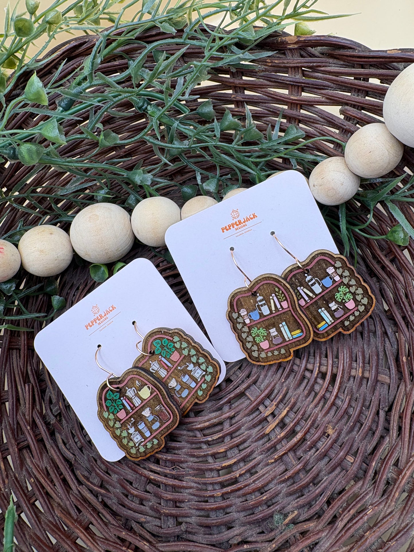Cozy Bookshelf Earrings