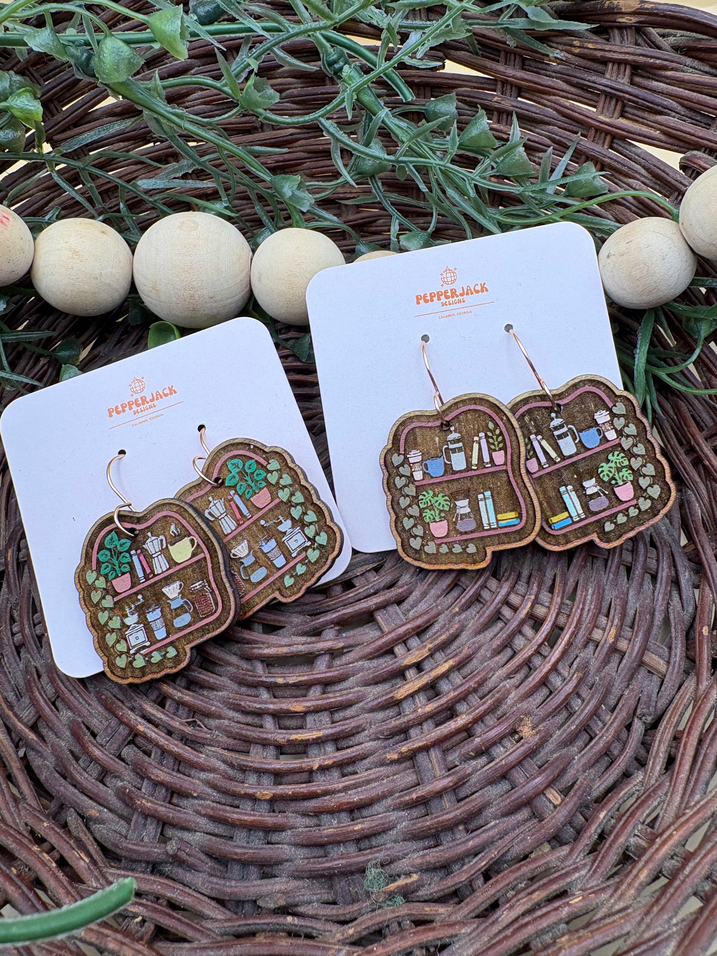 Cozy Bookshelf Earrings