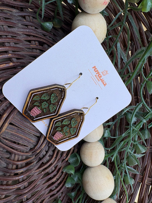 Geometric Plant Earrings
