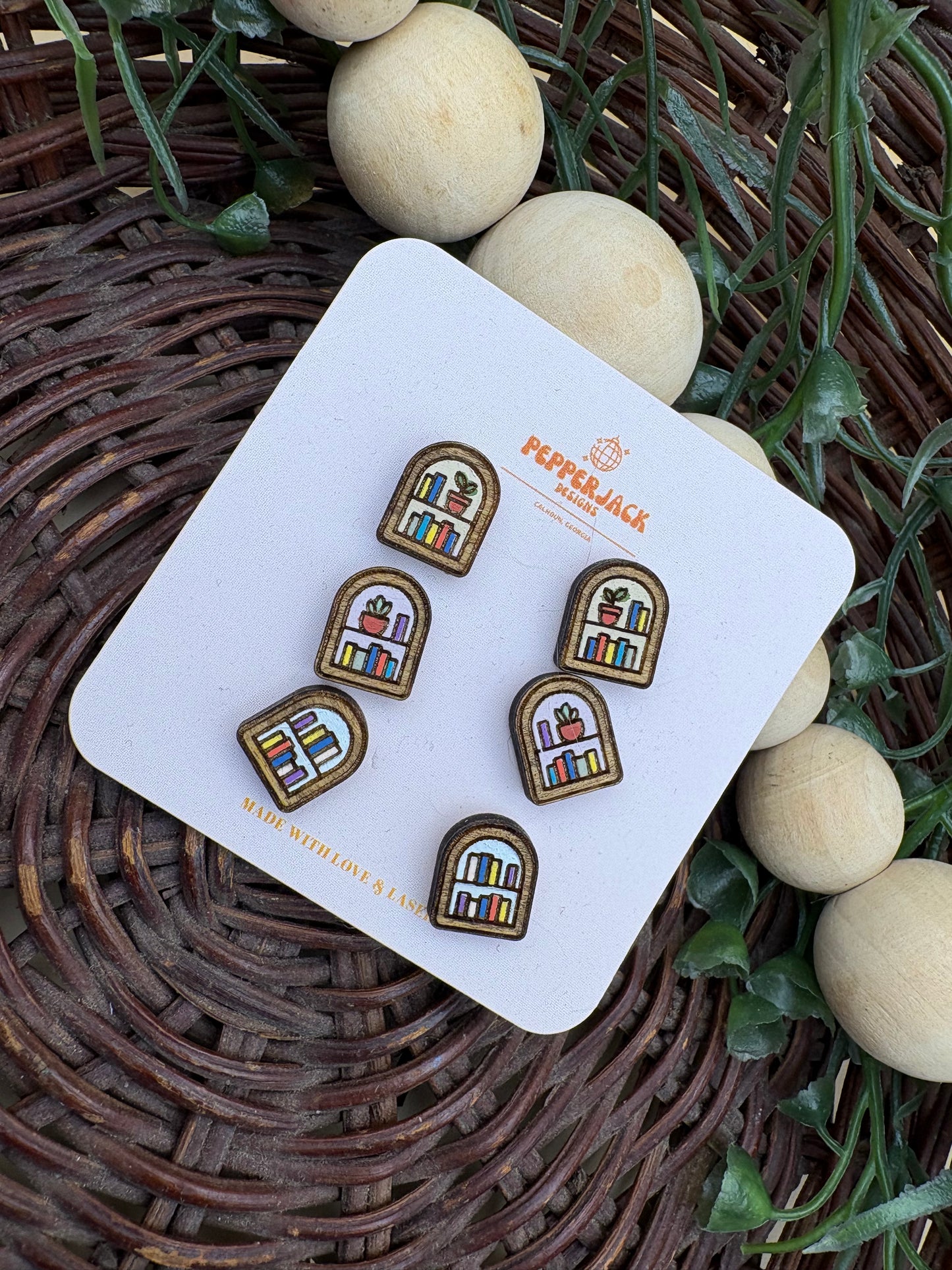 Arched Bookshelf Studs - Set of 3