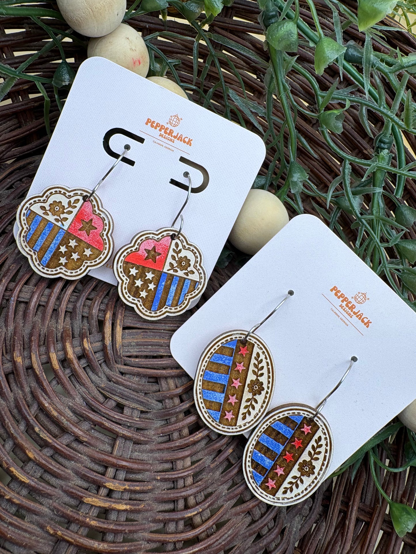 Vintage Fourth Of July Earrings