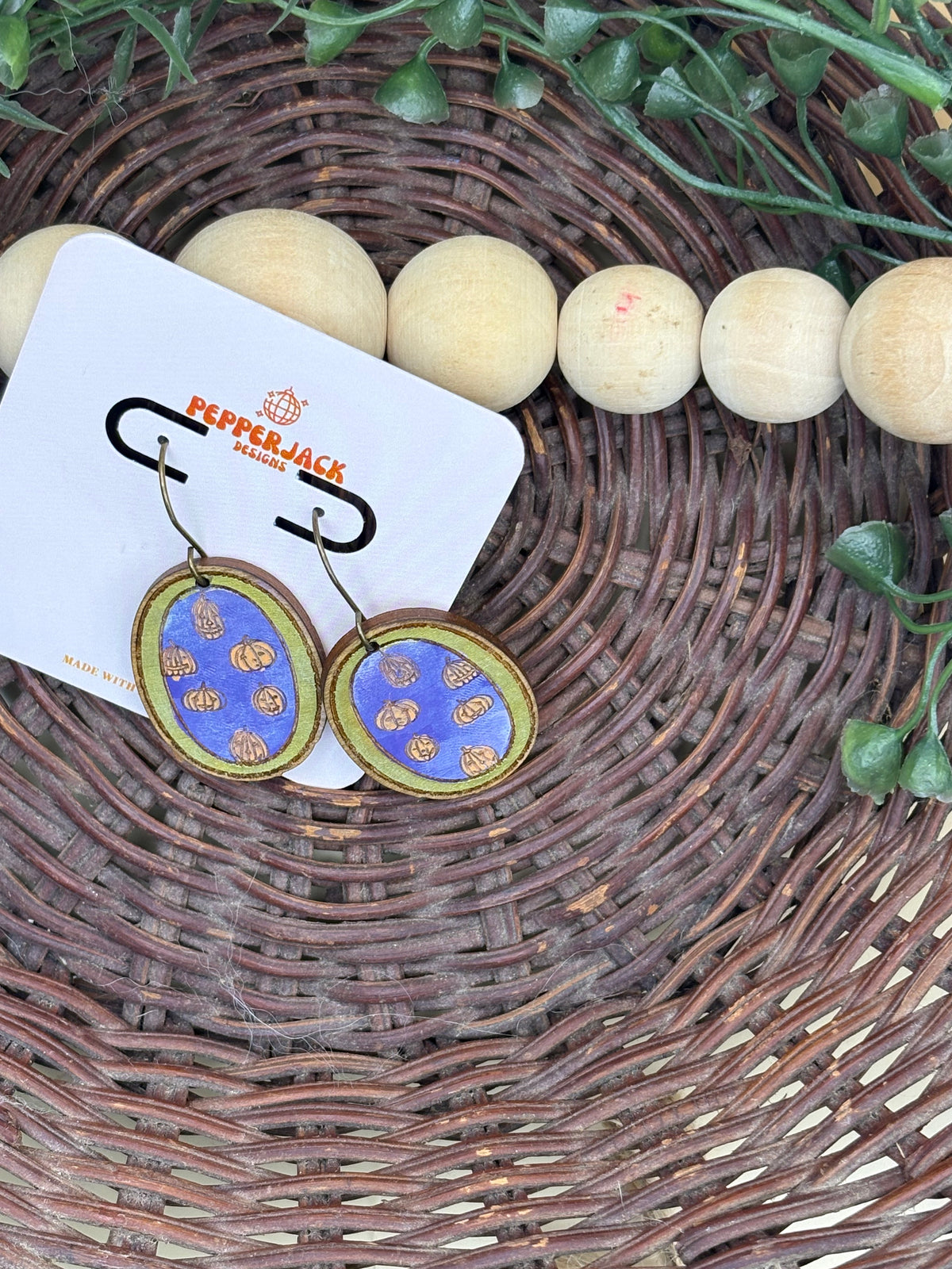 Halloween Wooden Earrings | Hand Painted Ghost Earrings | Pumpkin Earrings | Spooky Season Jewelry | Fall Earrings | Halloween Gift