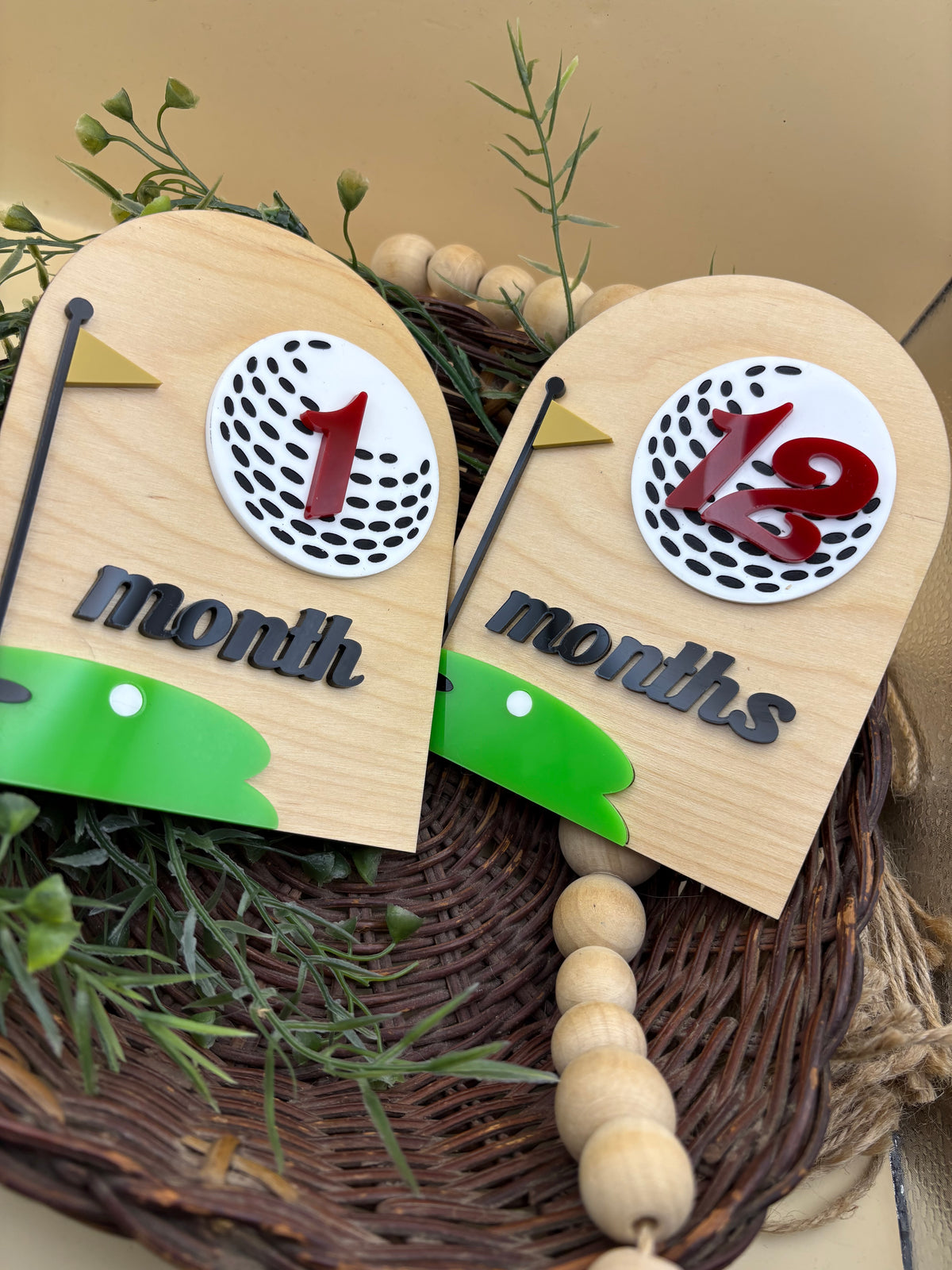Golf Baby Milestone Signs, First Year Monthly Milestone Set, Interchangeable Golf Ball Numbers, Baby Boy Month Photo Prop, Golf Baby Gift