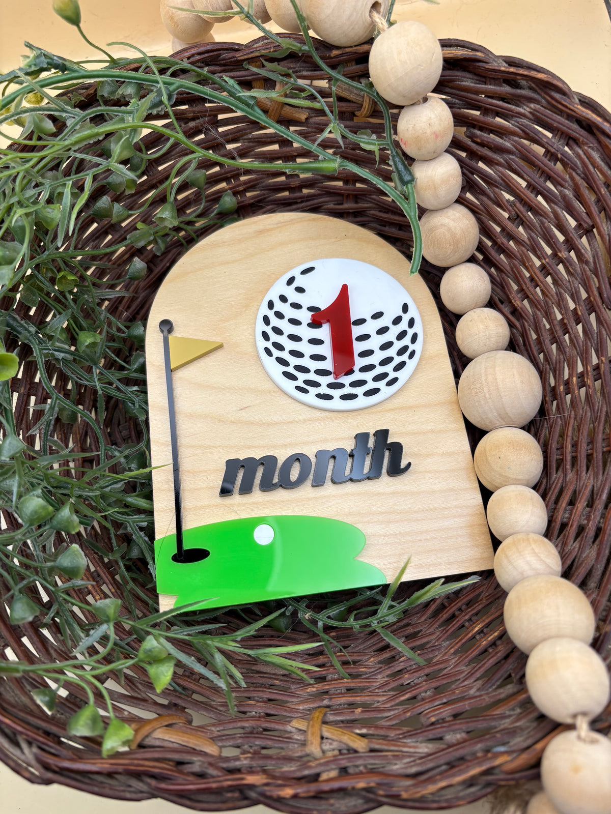 Golf Baby Milestone Signs, First Year Monthly Milestone Set, Interchangeable Golf Ball Numbers, Baby Boy Month Photo Prop, Golf Baby Gift