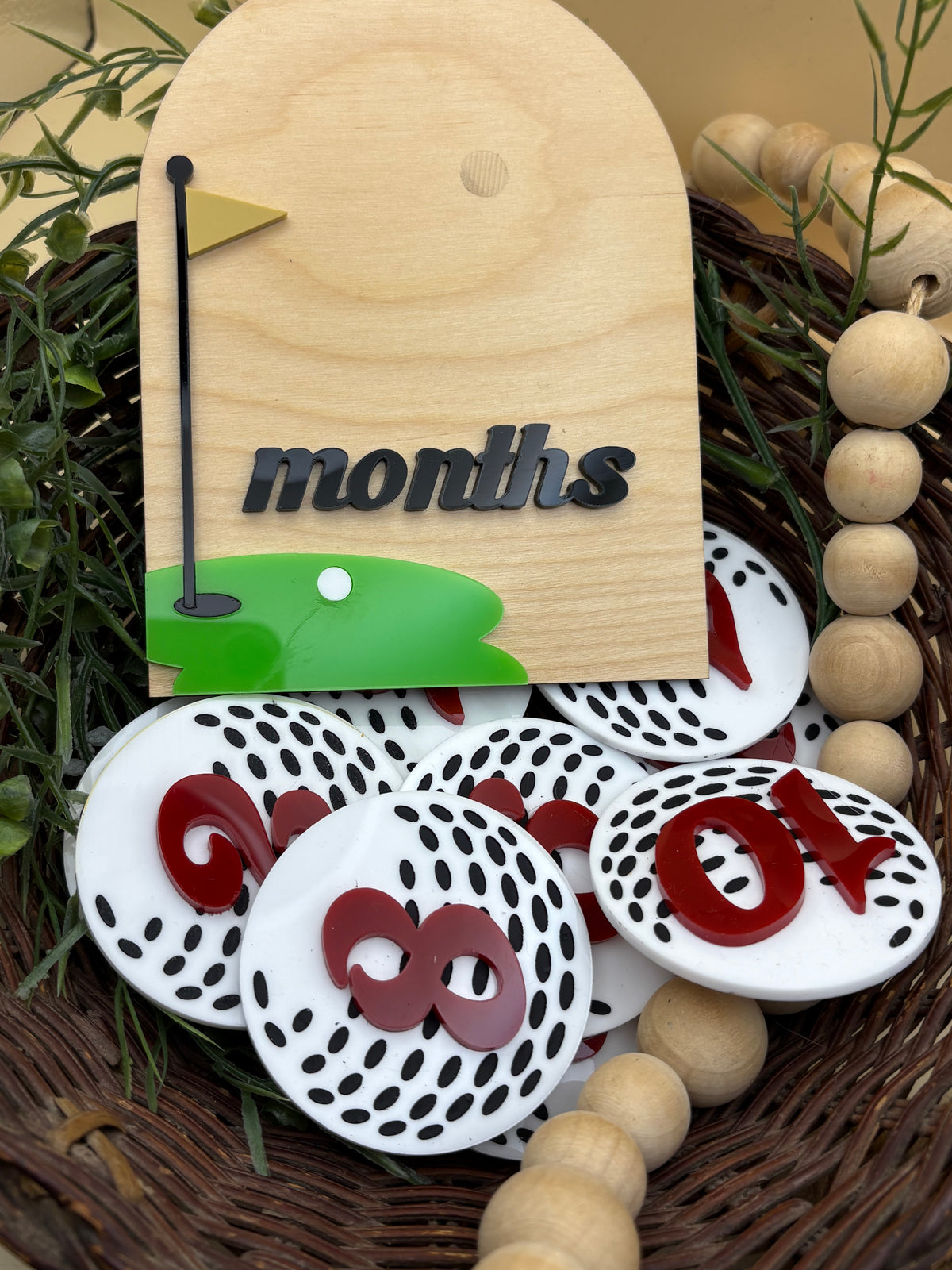 Golf Baby Milestone Signs, First Year Monthly Milestone Set, Interchangeable Golf Ball Numbers, Baby Boy Month Photo Prop, Golf Baby Gift